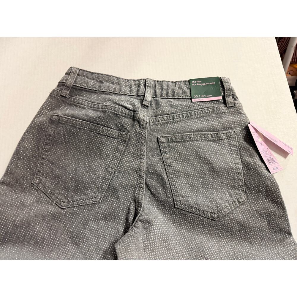 Wild Fable Mid Rise 90s Relaxed Straight Upstyled Cinderella Denim Jeans Gray 00 - Picture 16 of 16